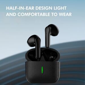 New Wireless Earbuds - Ultra-Long Battery Life, Noise-Canceling, Comfortable Semi-Open Back Design for Sports & Gaming, Touch Control, Rechargeable Lithium Battery, No Cable, Universal Phone Compatible, Black, Gaming Accessories | Sleek Earbud Design | Touch Control Earphones