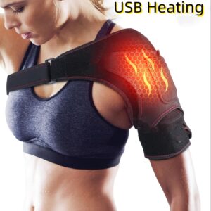 USB Heated Shoulder Brace - Ergonomic Design with Adjustable Strap, 3-Level Temperature Control, Breathable & Flexible Material for Comfortable