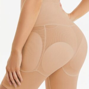 Junlan Women's High Waist Seamless Shaping Shorts - Butt Lifting Padded Tummy Control Shapewear with 4 Removable Hip Pads, Breathable Polyester-Spandex Blend, All-Day Comfort for Workouts & Casual Attire, Gym Shorts, Comfortable Undergarment, Skinfriendly Fabric