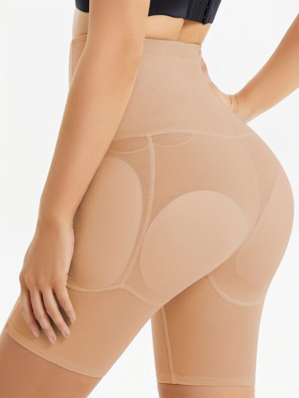 Junlan Women's High Waist Seamless Shaping Shorts - Butt Lifting Padded Tummy Control Shapewear with 4 Removable Hip Pads, Breathable Polyester-Spandex Blend, All-Day Comfort for Workouts & Casual Attire, Gym Shorts, Comfortable Undergarment, Skinfriendly Fabric