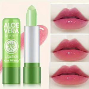 Aloe Vera Color-Changing Lipstick - Moisturizing, Long-Lasting & Non-Fading in Berry, Pink & Red Shades