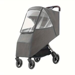 Stroller Rain Cover - Windproof, Dustproof & Cold-Resistant with High Viewing Window, Splash Guard for Small Pushchairs