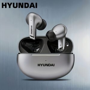 HYUNDAI 2024 Wireless Earbuds - Low Latency, Long Battery Life, Sound Isolation, with Mic for Gaming, Sports, and Music, Gaming Headset | Semi-Open-Back Headphone | Type-C Charging, Earbud Headphones