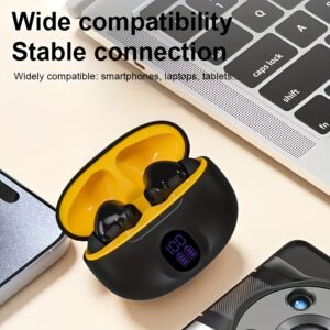 JZ-889 Portable Wireless In-Ear Sleep Headphones, LED Display Charging Case, Monitor Battery Level in Real-Time, Long Battery Life, Low Latency, Clear HIFI Stereo Calls, Suitable for Daily Use, Commuting, Studying, Sleeping, And Exercising.