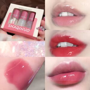 3Pcs Mini Fine Glitter Color Changing Lip Gloss, Moisturizing And Nourishing Tinted Lip Oil, Anti-Dry Lip Balm Lip Care Oil For Daily Makeup Valentine'S Day Gifts For Music Festival
