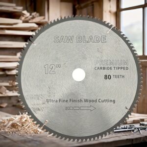 30.48cm Circular Saw Blade, 80/100/120 Teeth Carbide Tip Wood Cutting Circular Saw Blade Table Saw Blade Miter Saw Blade for Woodworking Plastic Use