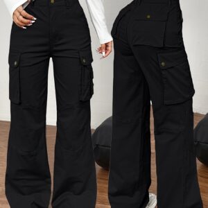 GILIPUR Women'S High-Waist Y2K Vintage Loose-Fit Cargo Jeans with Multiple Pockets - 90s Street Style Wide-Leg Denim Pants, All-Season Comfort, Streetwear Fashion | Y2K Aesthetic | Functional Pockets