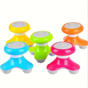 Portable Mini Massager - Triangular Tripod Design, Full Body Relief, Battery-Powered (AAA), Ideal for Home Use