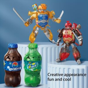 Transformable Soda Can Robot Toy, Interactive Transforming Robot Figures, Durable ABS Material, for Tabletop Display, Ages 14+