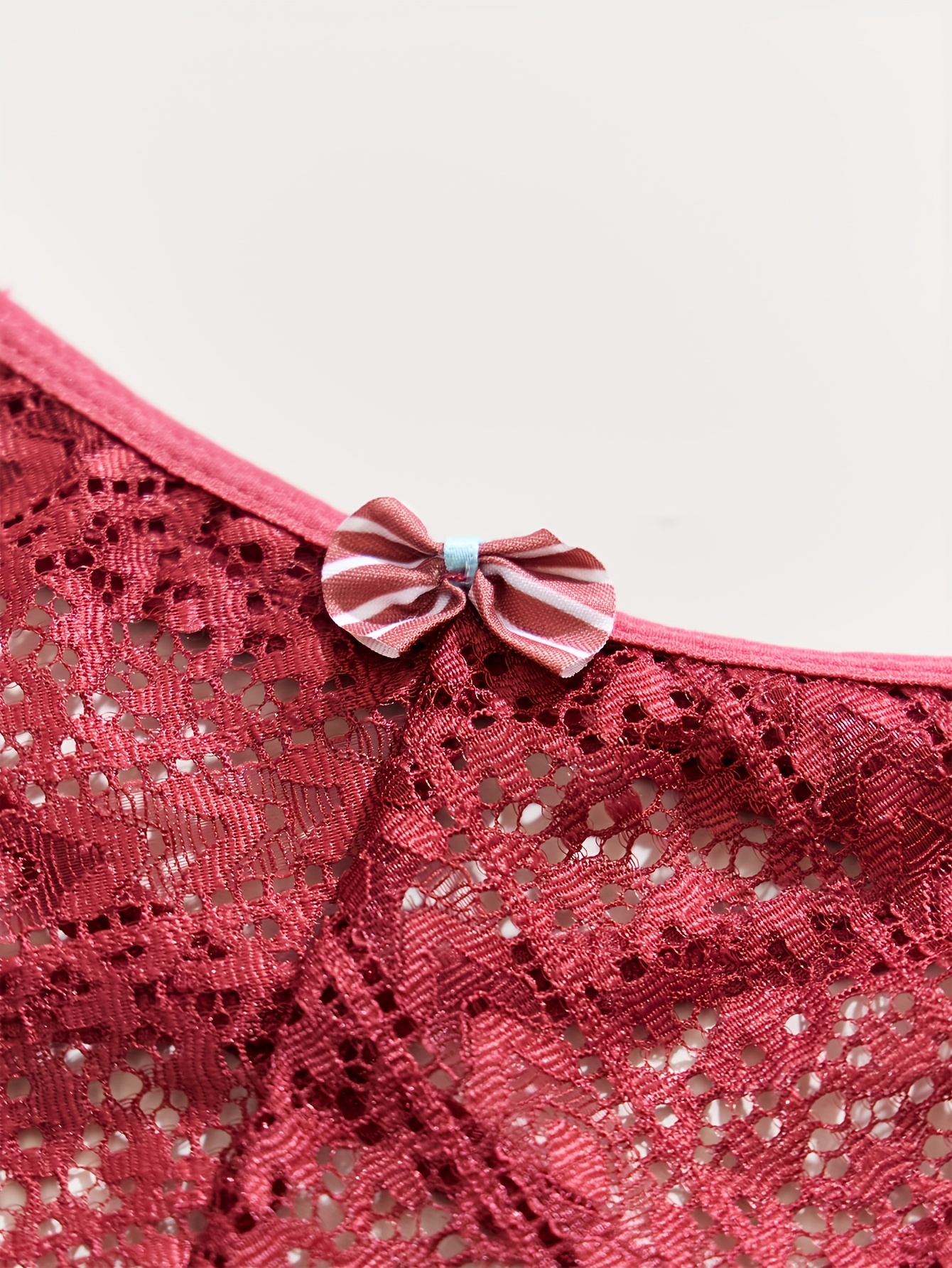 1-Pack Women's Plus Size Underwear - High Elasticity Breathable Lace Trim Sexy Cross-Over Detail Triangle Cut Random Color (Black/Red/White/Pink) - Soft Stretch Comfort for Casual Attire, Plus Size Lingerie, Elegant Lingerie Style, Highelasticity Fabric - Image 8