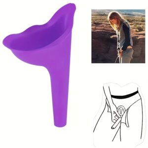 1pc Purple Portable Emergency Urinal for Women - Stand-Up Design, TPU Material, Ideal for Camping, Hiking & Outdoor Adventures, Hiking Gear | Ergonomic Design | Durable Urinal, Portable Toilet for Camping