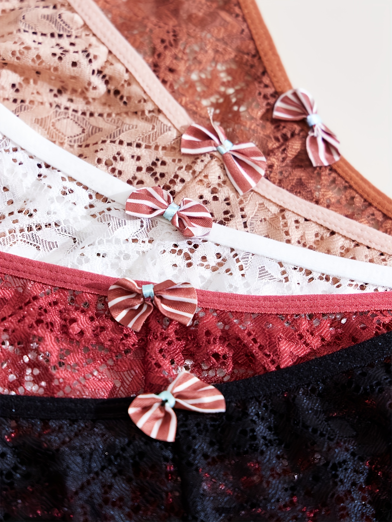 1-Pack Women's Plus Size Underwear - High Elasticity Breathable Lace Trim Sexy Cross-Over Detail Triangle Cut Random Color (Black/Red/White/Pink) - Soft Stretch Comfort for Casual Attire, Plus Size Lingerie, Elegant Lingerie Style, Highelasticity Fabric - Image 7