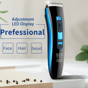 Rechargeable Professional Hair Clippers for Men - Includes LED Display and Grooming Kit - Perfect Father's Day Gift