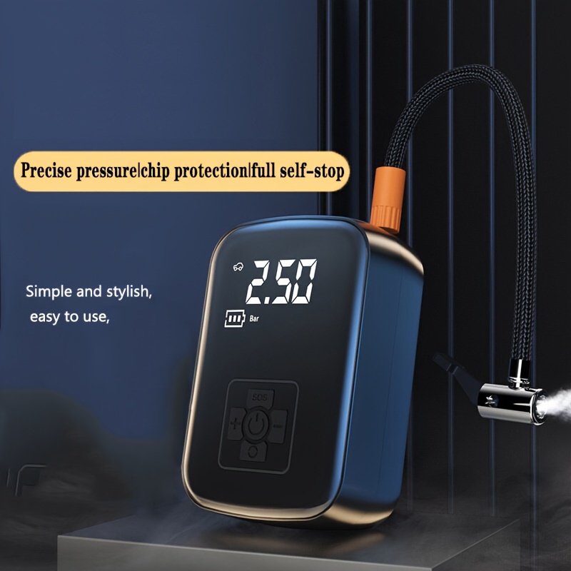 Ultra-Fast 150PSI Cordless Tire Inflator with LED Light & Digital Display - Portable Air Compressor for Car, Motorcycle, Bicycle & Sports Ball Pumps, Durable ABS Material, Rechargeable 18650 Lithium Battery, USB Type-C Cable Included, Quick Inflation System for Vehicles, Portable Tire Inflato - Image 4