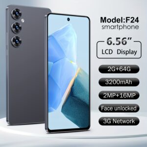 Model F24 Smartphone - 6.56" HD Display, Dual SIM Card Slots, Face Unlocked, Type-C Charging, 3200mAh Battery, Android 8.1, Includes Protective Film & Case, Ideal for Youngsters, Multimedia Phone | Stylish Android Device | Vibrant Display