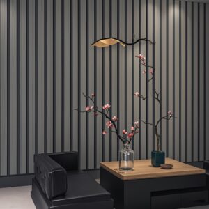 Popular Black and Grey Grid Pattern Wallpaper with Stripes, High-Quality Material, Durable High-Quality Wall Decal, Vibrant Long-Lasting Colors. Professionally Designed, Bubble-Free Vinyl Wallpaper - Home Decor, Wall Covering