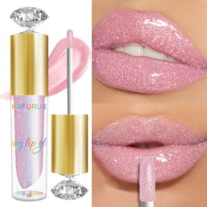 1pc KAFURIX Waterproof Pink Lip Glaze - Glossy Finish, Sparkle Shine, Long-Lasting, Non-Sticky Paste for All Skin Types, Easy Application