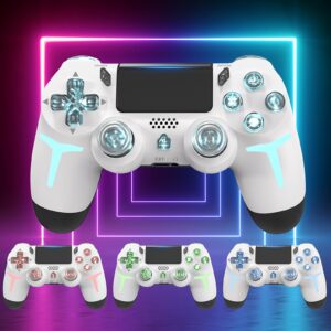 Upgraded P4 Game Controller with Lights, Long Battery Life, Touch Screen, And Six-Axis Vibration, Compatible with P3/P4/PC.