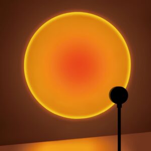Sunset projection lamp, home decoration atmosphere lamp, sunset red decorative lamp, romantic sunset orange light and shadow effect, USB night light, multi-angle rotatable and adjustable, LED lighting, suitable for home living room bedside bedroom decoration