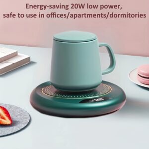 Smart Electric Coffee Cup Warmer Suitable for coffee, tea, and beverages. 3-level adjustable heating pad with USB power supply, precise control, automatic shut-off timer of 8 hours, compatible with travel mugs, ideal for home and office use