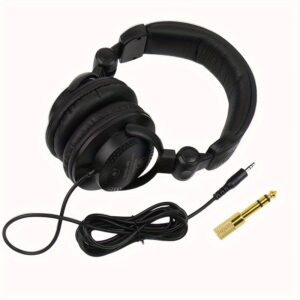 URIZONS High-end Studio Wired Monitor Headphones Over Ear Stereo Music Earphones Foldable & Retractable DJ Headsets for Piano/Drum/Computer/Electronic Keyboard etc Music electronic equipment with 3.5mm to 6.5mm Adapter