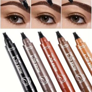 4-Tip Magic Eyebrow Pencil, Precise Fine Stroke Brow Pen For Natural-Looking Brows, Long-Lasting Formula