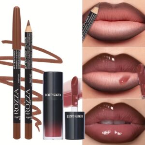 y Smooth Lip Liner & Nourishing Lip Oil Set - Create Versatile Stunning Looks with Long-Lasting Hydration - Ideal for Effortless Glam!