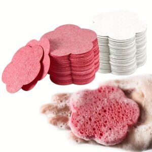 10pcs Face Cleaning Sponge Pads For Exfoliator Mask, Facial SPA, Massage, Makeup Removal, Thicker Compress Natural Cellulose Reusable Pad