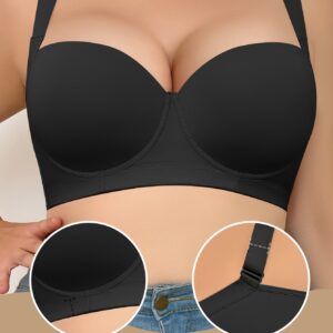 Seamless Plus Size Women's Bra - Comfortable & Supportive Underwire Bra with Anti-Slip Design, Breathable Nylon Blend Fabric, Black, Supportive Undergarment | Sleek Design | Wire Underwire
