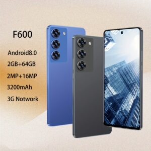 F600 Smartphone, 6.56-Inch Large Screen, 2GB+64GB, 3200Mah Battery, 3G Network, Unlocked, Face Recognition, Dual SIM, 720P Video Capture, Touchscreen, Android 8.0, USB Type-C Charging, 3G WCDMA 850/2100Mhz, 9:1 Aspect Ratio, Att Carrier, 2024 Model Year