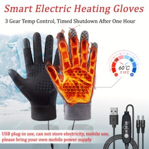 USB Heated Gloves for Sports, 3 Temperature Settings, Touchscreen Compatible, Lightweight & Breathable, No Battery Required, Intelligent Temperature Control for Enhanced Performance