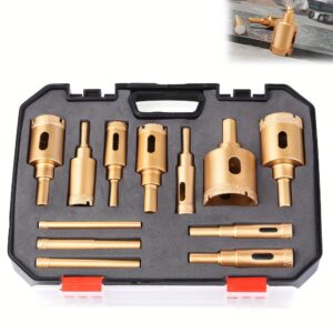 M10 Brazed Hole Opener Drill Bit Set for Marble Tile Drilling, 35Mm Diamond Coated Hole Saw Cutter Tool Accessories for Home Renovation