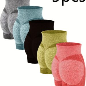 High-Waisted Butt Lifter Shorts for Women, Seamless Elastic Leg Shaping Yoga Pants, 90% Polyester, 10% Spandex, Medium Support, Fabric, Solid Color, 245gsm - Underwear and Lingerie