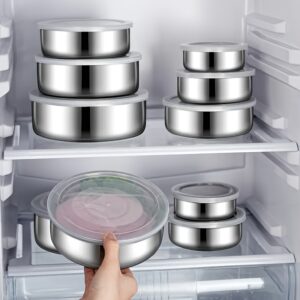 5pcs Stainless Steel Food Storage Containers with Secure Lids - Reusable, Airtight Meal Prep Boxes for Camping, Picnics, School, and Summer Gatherings, Lunch Box Set