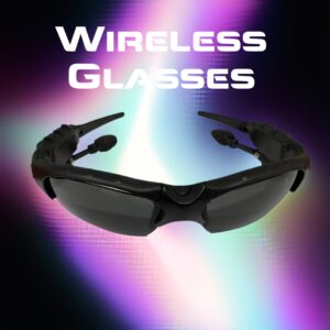 BRIAME Smart Wireless Glasses with Active Noise Cancellation, Stereo Earbuds & Microphone - USB Type-C Rechargeable Lithium Battery, Hands-Free Calls & Music Streaming, Volume Control, No Charger Included - Ideal for Gaming & Everyday Use, Gaming Headset | Modern Tech Accessory | Wireless Headphone