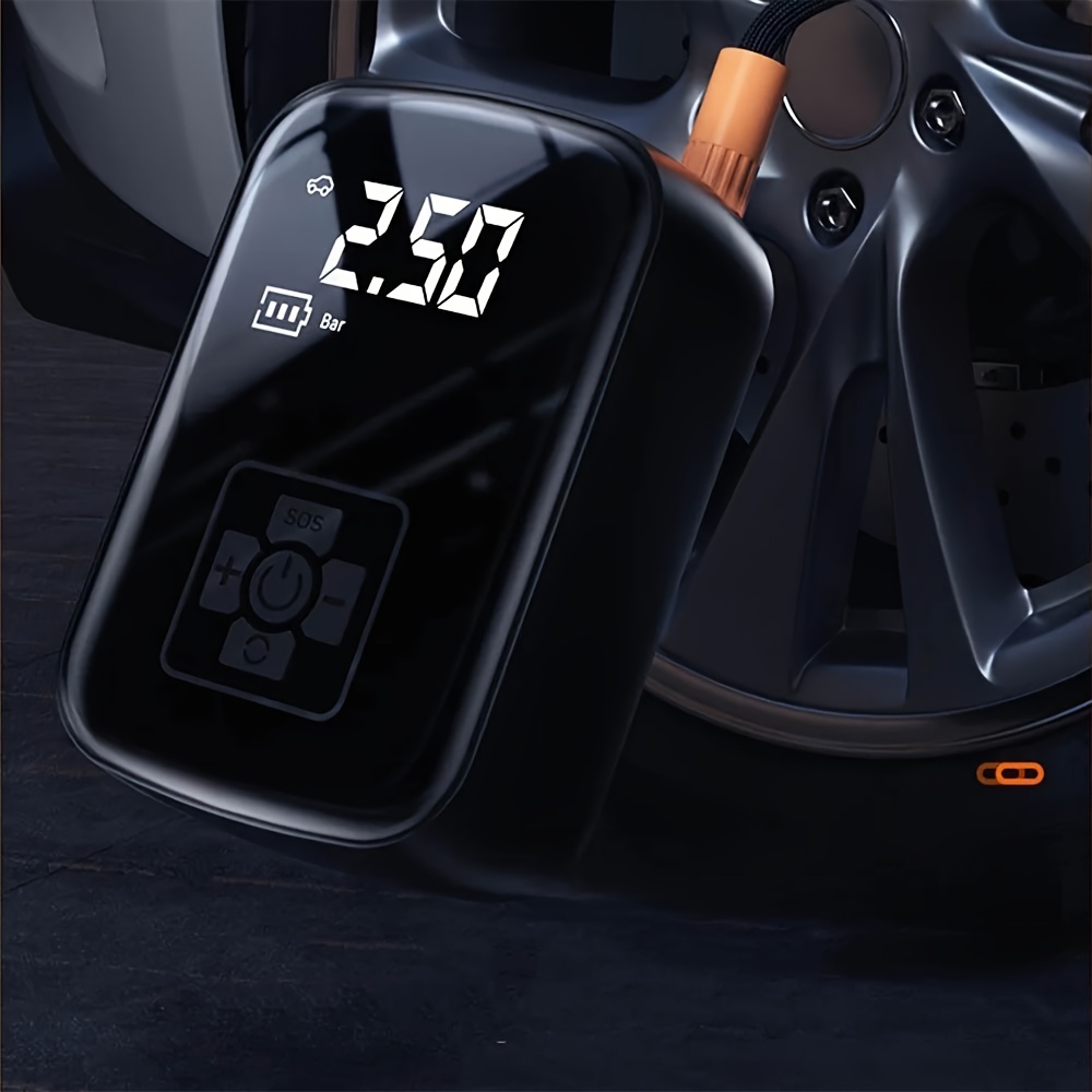 Ultra-Fast 150PSI Cordless Tire Inflator with LED Light & Digital Display - Portable Air Compressor for Car, Motorcycle, Bicycle & Sports Ball Pumps, Durable ABS Material, Rechargeable 18650 Lithium Battery, USB Type-C Cable Included, Quick Inflation System for Vehicles, Portable Tire Inflato - Image 5