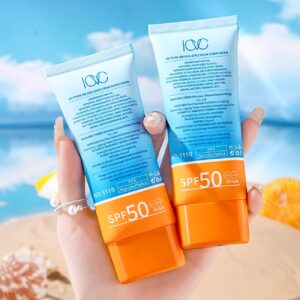 SPF50+ Sunscreen Lotion, Protection, Waterproof & Non-Greasy - Portable Facial Sunblock Cream for Broad Spectrum Shielding, Moisturizing & Refreshing, Less than 1 Fl Oz Capacity, Lightweight Formula for On-the-Go Use, Outdoor Protection | Sleek Lotion Design | Waterproof Sunscreen, Sunscreen for Trave