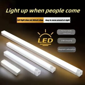 Motion Sensor Light, Cabinet Wardrobe Light, Wireless LED Night Light, Stair Backlight, Rechargeable, Suitable for Rooms, Kitchens, Closets, Stairs, Bathrooms and Hallways - Wall Mount, Tabletop, Ceiling, Pole Mount, Touch Switch, Indoor Use, Charging, Polished Surface, LED Lights, ≤36V Operating Voltage, Lithium Polymer Rechargeable Battery, No Laser, No Electronic Components or Motherboard, PC Lamp Body