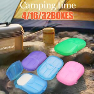 4/16/32Boxes Camping Soap Bars - Glycerin-Based,, Quick-Dry Soap for Outdoor Use, Camping Essentials | Vibrant Soap Bars | Glycerin Soap