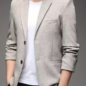 Lightweight Blue Check Blazer - Stylish, Versatile, and Sun-Resistant for Work and Casual Attire, Polyester Fabric, 90g/m², Casual Attire Blazer | Check Pattern Blazer | Polyester Blazer