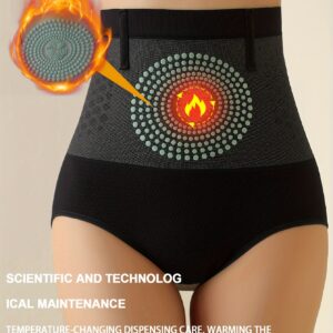 High-Waist Women'S Shapewear Panties , Heat-Sensitive, Stretchy, Solid Color with Adjustable Waistband and O-Ring Closure for Secure Fit, Ladies Shapewear