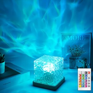 16 Colors Water Ripple USB Night Light - Touch/Remote Control, Auto Rotate, Water Ripple Light, Flame Light, Romantic Gift, Star Projection Light, Christmas Gift, Party Decoration