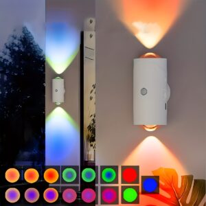 1pc Rechargeable LED Night Light with Motion Sensor - USB Wall-Mounted Lamp, RGB Gradient Ambient Lighting, Indoor Adjustable Brightness, Magnetic Table Lamp for Entryway, Bedroom, Desk, and Closet, Bedroom Lighting | RGB Gradient Light | USB Rechargeable Lamp, LED Lights for Bedroo