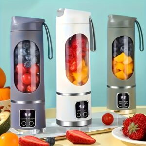 USB Rechargeable Portable Blender and Handheld Juicer - Easy to Clean, Perfect for Smoothies, Milkshakes & Fresh Fruit Drinks - Capacity from 10.14oz to 16.91oz with Digital Display, Stainless Steel Blades - Ideal for Home, Office, Travel Outdoors, Mini Ice Cream Maker