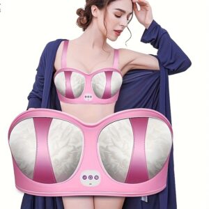 Electric breast massager, multiple vibration modes massage, chest massager with heating, rechargeable chest massager