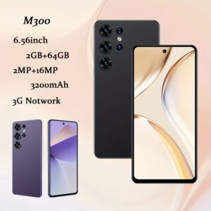 M300 Smartphone - 6.56" Large Screen, 2GB RAM + 64GB Storage, 3200mAh Battery, Face Recognition, 3G WCDMA: 850MHz/2100MHz, Dual SIM Card Slots, USB Type-C Charging, Android 8.0, Includes Protective Film & Case