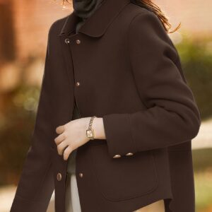 European and American Fashion Simple Women'S Collar Single Breasted High Quality Short Coat Lazy Casual Solid Color Long Sleeve Retro Temperament Loose Matching Fashion Shirt Women'S Coat