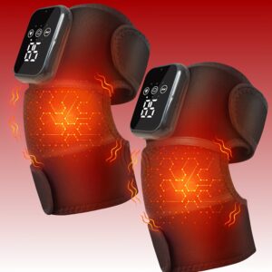 3-in-1 Wireless Heating Vibrator Knee Massager USB Rechargeable, 3-Level Heat Massage for Knees/Joints/Elbows/Shoulders, Gift for Elderly/Mom/Dad