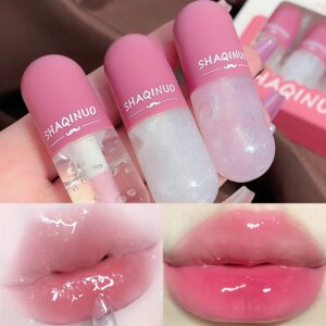 3pcs/1pc, temperature-changing lip balm, small 1pc, color-changing lip oil, moisturizing lip glaze, mirror water-light lips, glass plump lip gloss, Valentine's Day, Halloween, Christmas gift