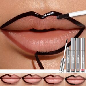 4-Color Matte Lip Liner, Long-lasting Color, Smudge-proof Lip Tattoo, Waterproof and Sweatproof, Moisturizing Nourishment, Fade-resistant, Cup-friendly, Suitable for All Light Beige Tones, Can be Combined with Lipstick or Lip Gloss, Creates Various Lip Looks, Mother's Day Gift